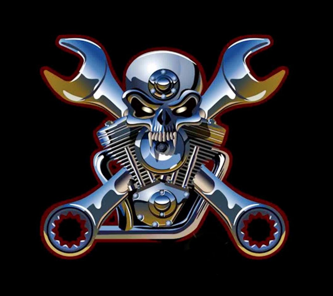 Skull & Engine - Evil Biker , HD Wallpaper & Backgrounds