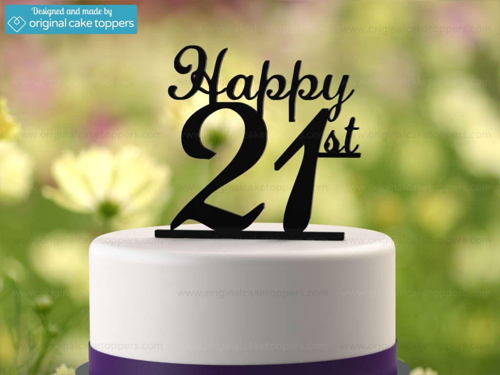 Happy 21st Birthday Cake Images - Happy 21st Cake Topper , HD Wallpaper & Backgrounds