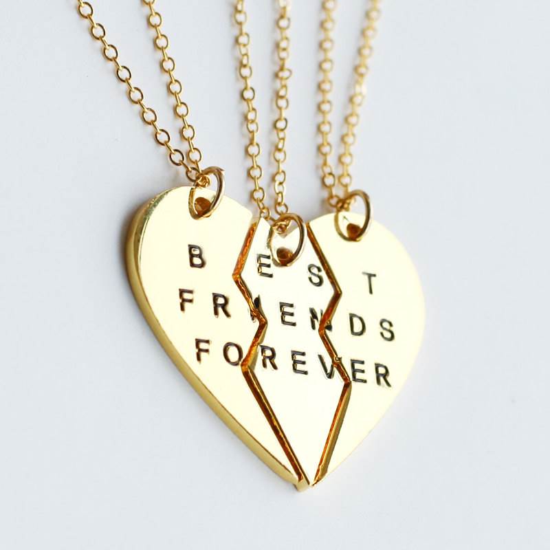 Modern 3 Way Bff Necklace Three Best Friend Wallpaper - Gold Best Friend Necklaces For 3 , HD Wallpaper & Backgrounds