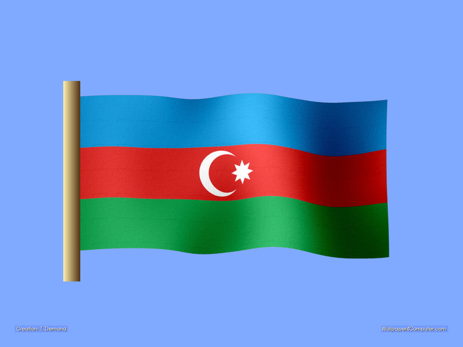 Azerbaijani Flag Desktop Wallpaper - Flag , HD Wallpaper & Backgrounds