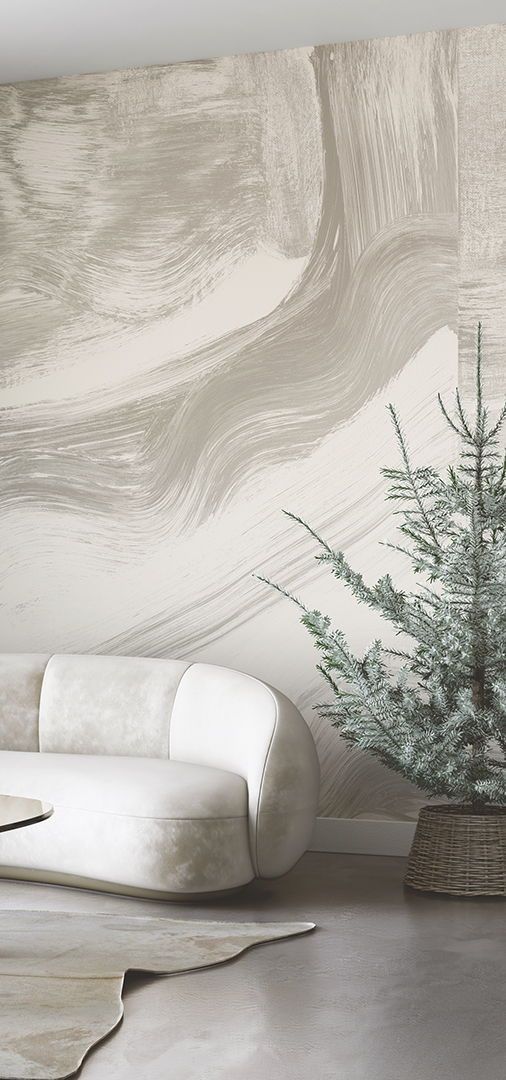 Modern Art Mural // Grey - Studio Couch , HD Wallpaper & Backgrounds
