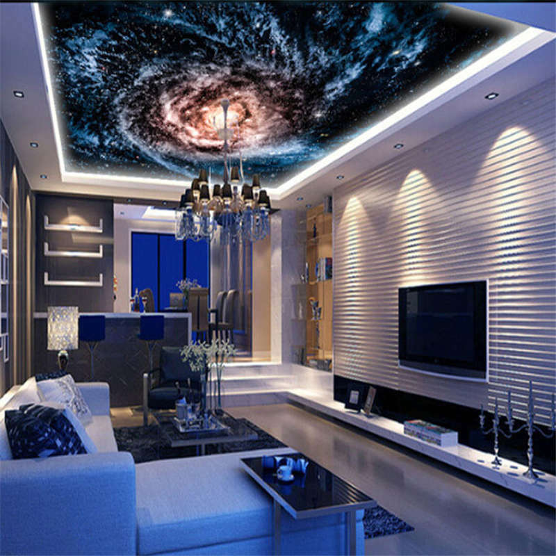 Details About Awesome Galaxy Spiral Full Wall Ceiling - Office Used As Apartment , HD Wallpaper & Backgrounds
