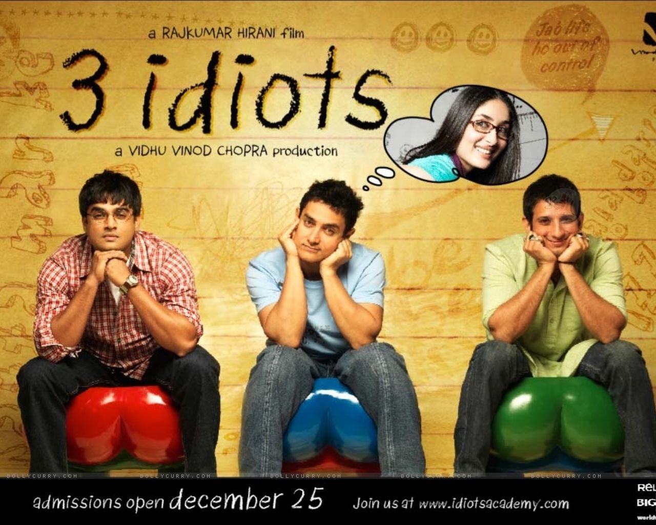 3 Idiots Hd Poster , HD Wallpaper & Backgrounds