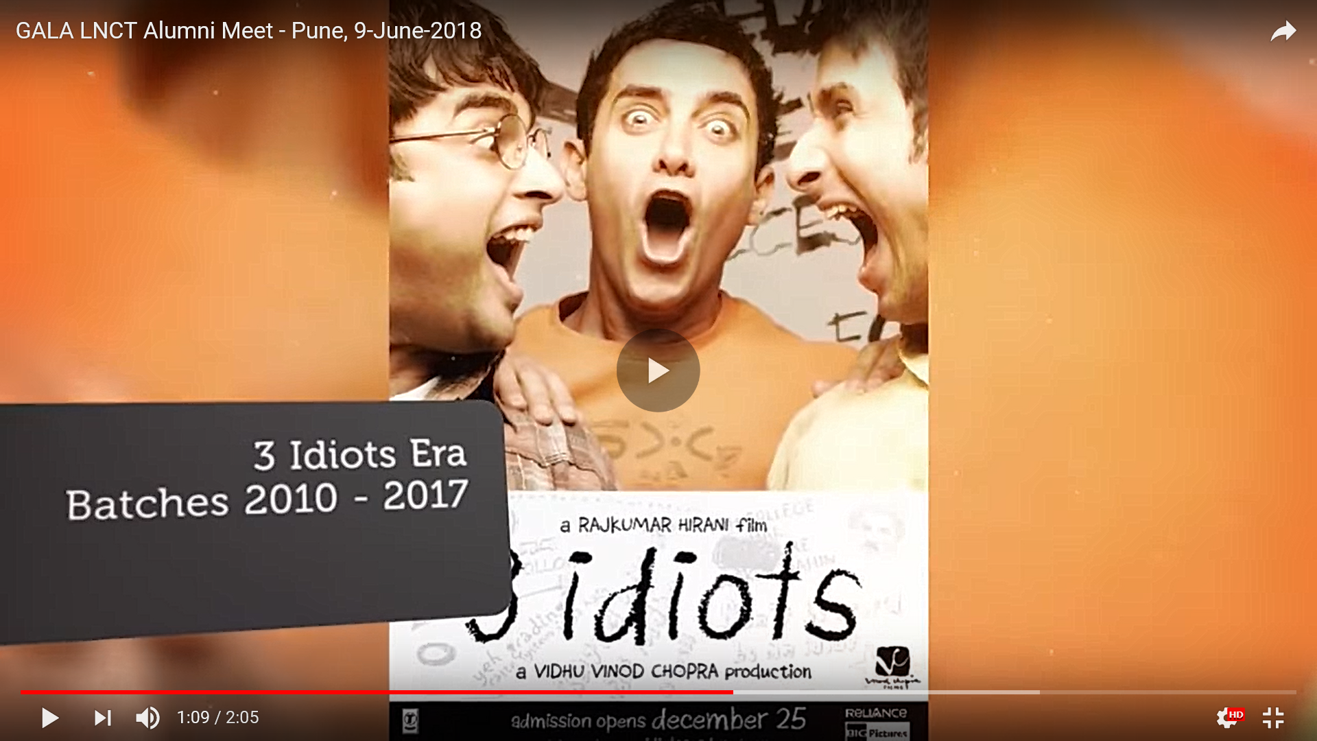 Lnct 3 Idiots Era 2010 To 2017 Batches - Hindi Movie 3 Idiots , HD Wallpaper & Backgrounds