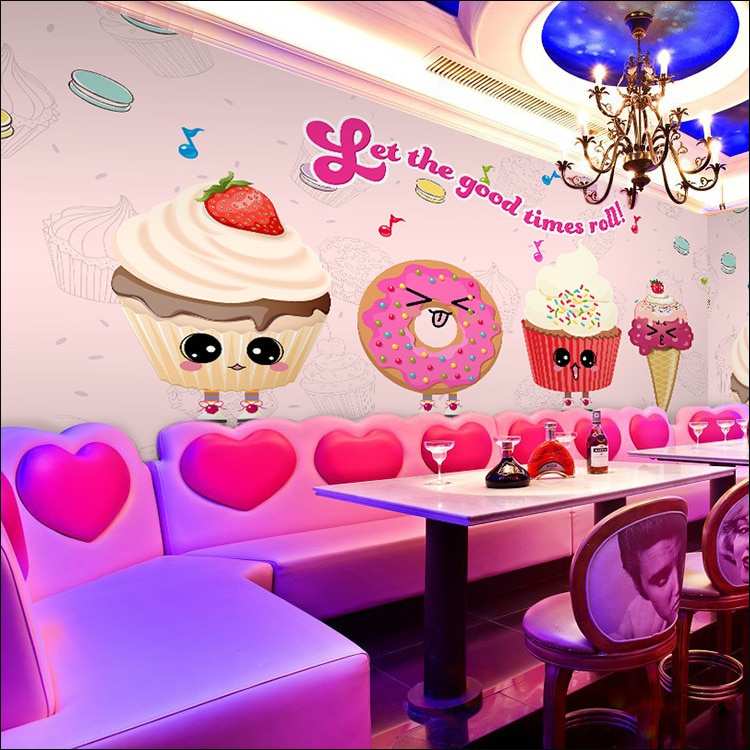 Wallpaper 3d Kartun Terunik Wallpaper Dessert Milk - Sorveteria Com Papel De Parede , HD Wallpaper & Backgrounds