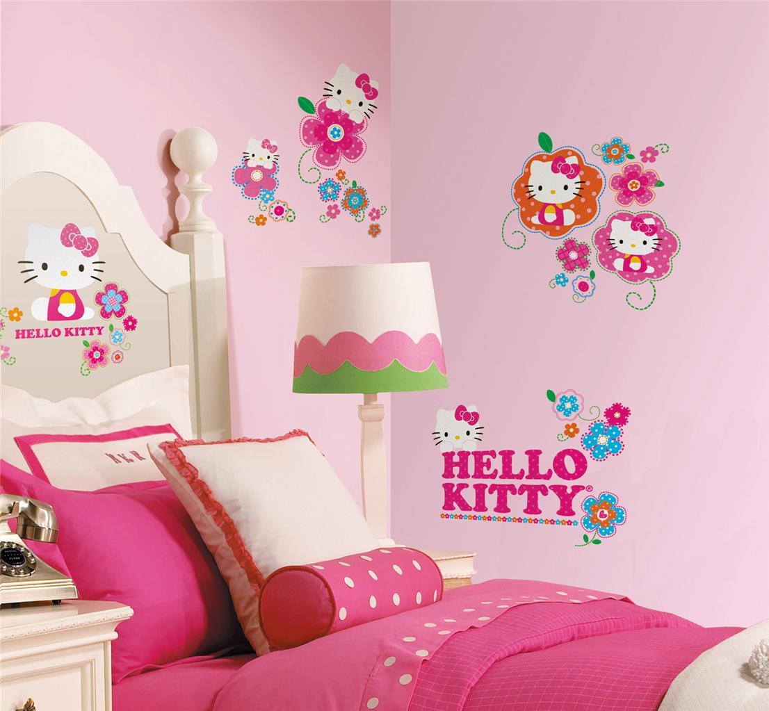 Wallpaper Kamar Tidur Anak Perempuan - Hello Kitty Small Room , HD Wallpaper & Backgrounds