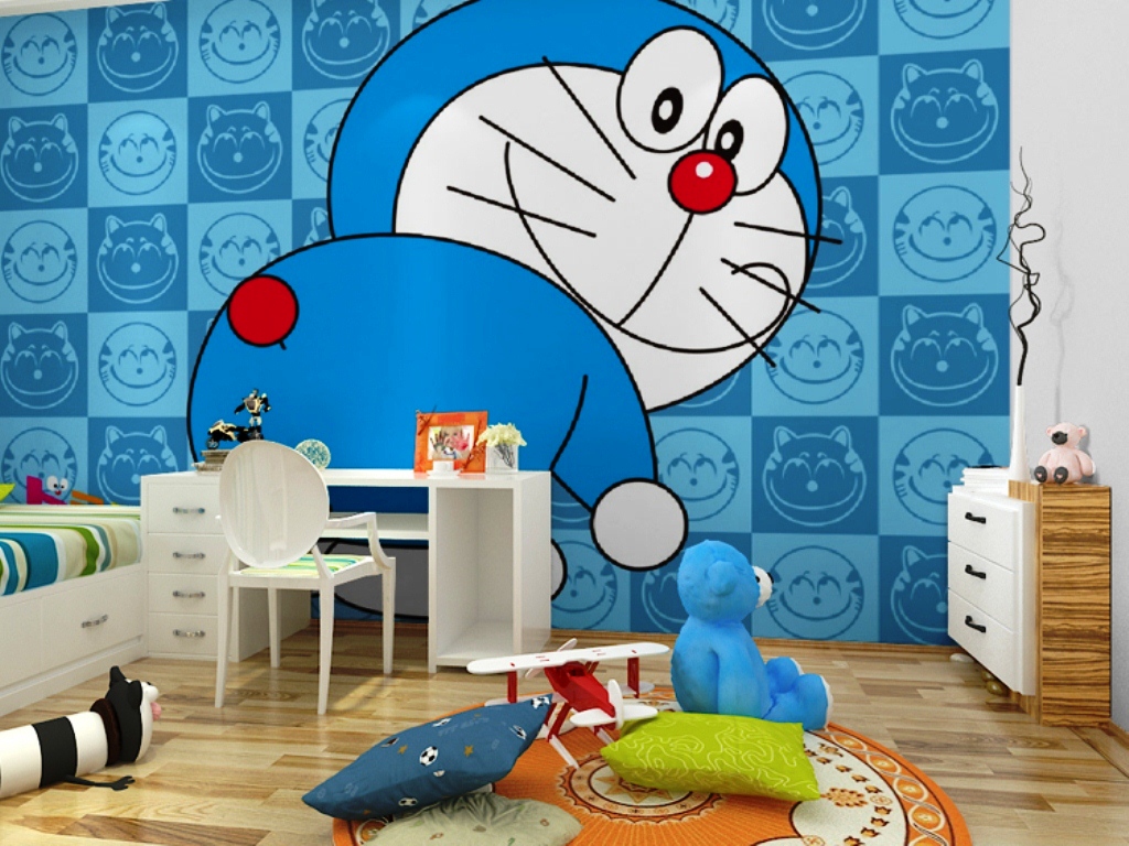 10 Gambar Wallpaper Dinding Kamar Tidur Anak Motif - วอลเปเปอร์ ติด ห้อง โด เร ม่อน , HD Wallpaper & Backgrounds