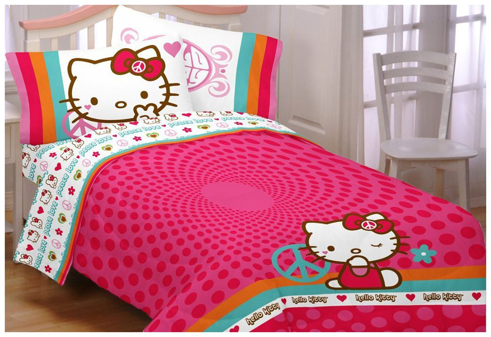 Kamar Anak Perempuan Hello Kitty - Hello Kitty Bed Sheets , HD Wallpaper & Backgrounds