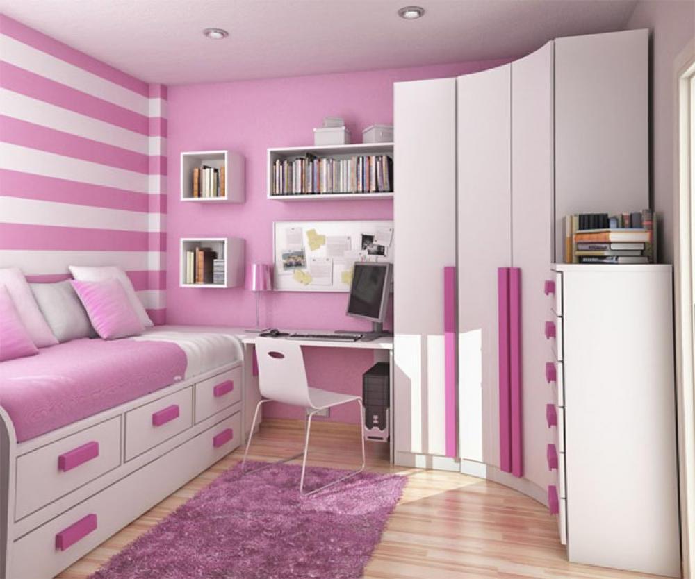 Kamar Anak Perempuan Bagus Bertingkat Berbie Biru - Bedroom Interior Design Pink , HD Wallpaper & Backgrounds