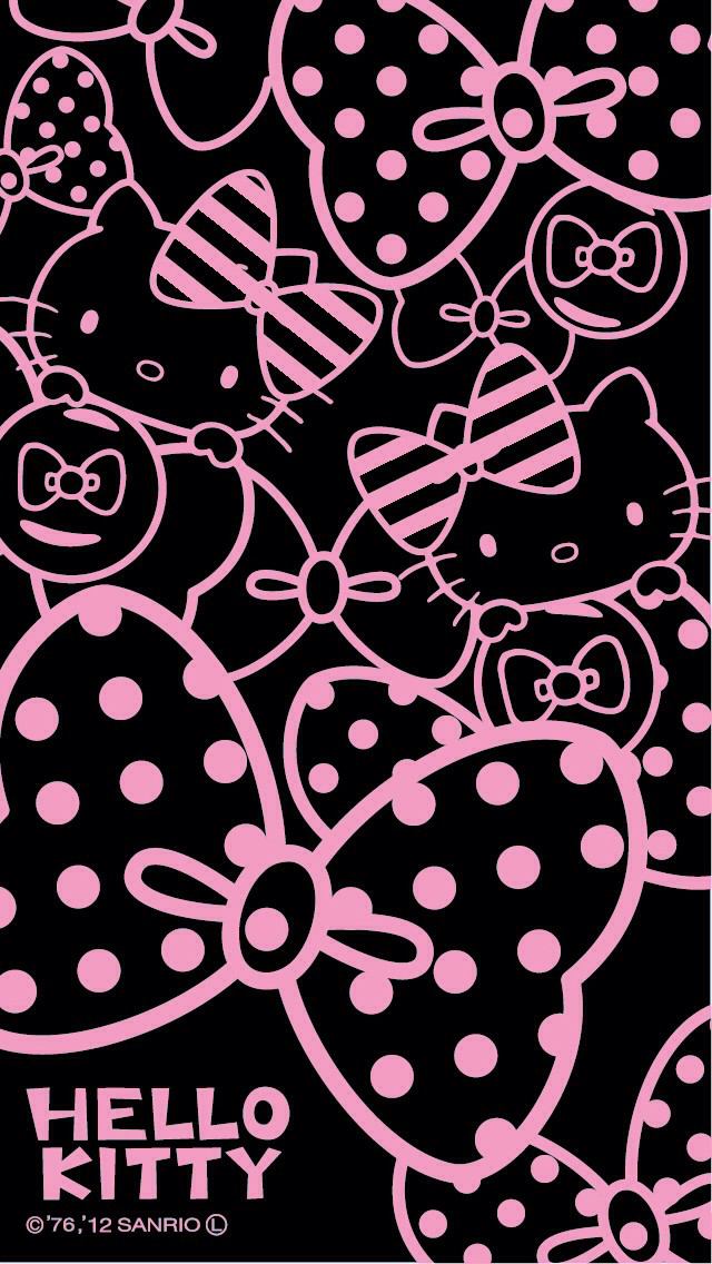 Download Wallpaper Hello Kitty Untuk Hp - Hello Kitty Wallpaper Black And Pink , HD Wallpaper & Backgrounds