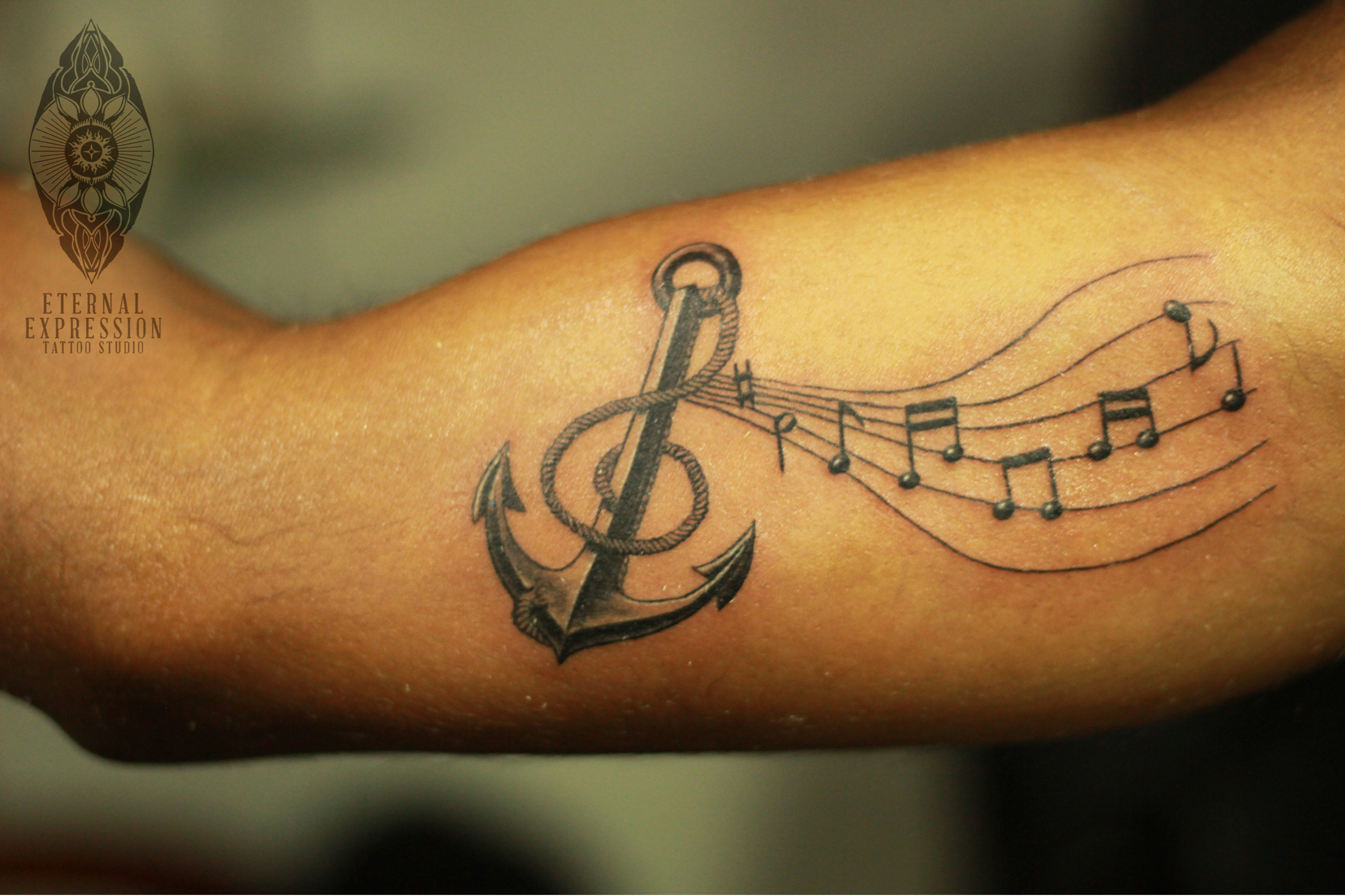 An Error Occurred - Anchor And Music Tattoo , HD Wallpaper & Backgrounds
