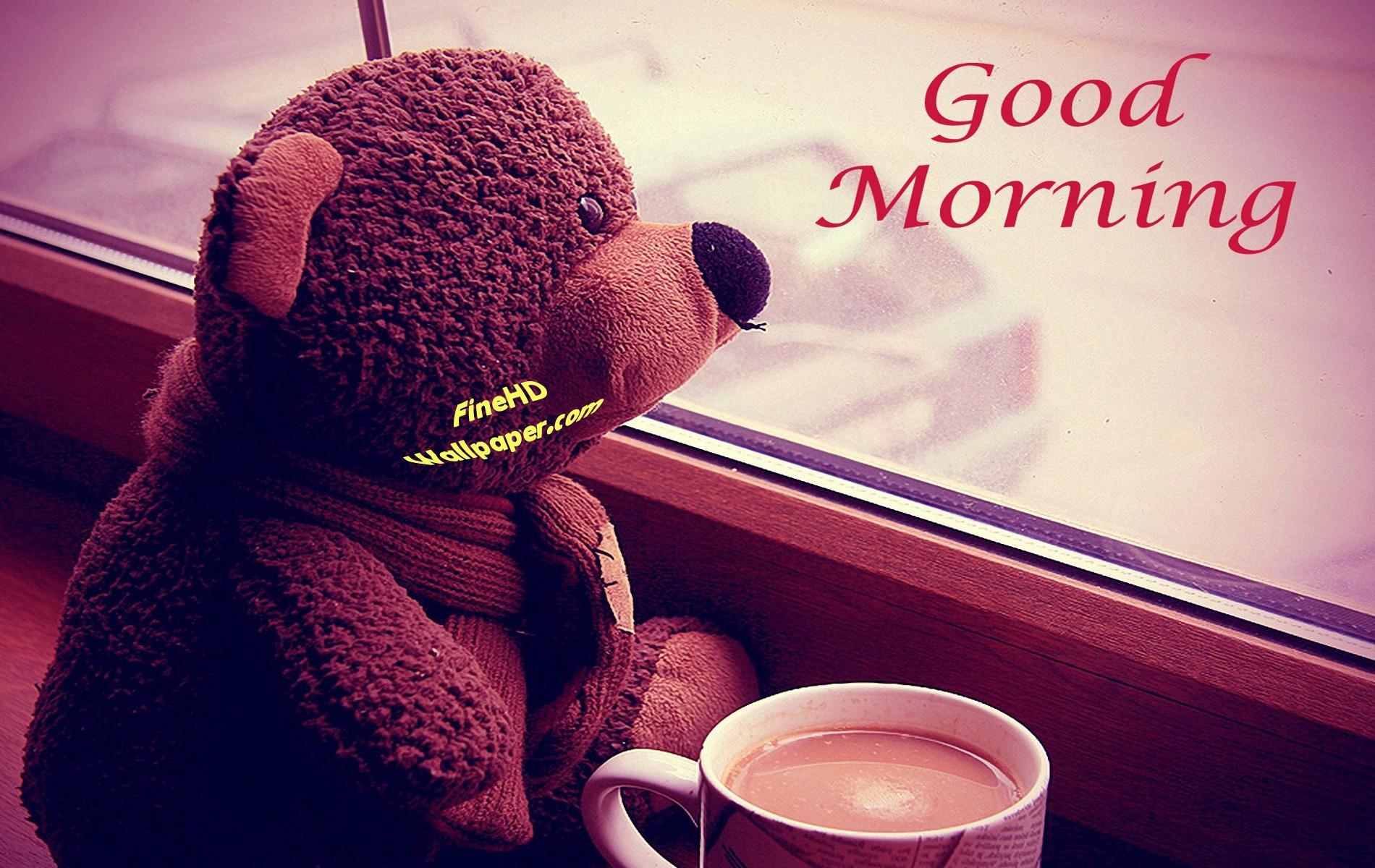 Romantic Good Morning Wallpaper Hd - Gud Morning Teddy Bear , HD Wallpaper & Backgrounds