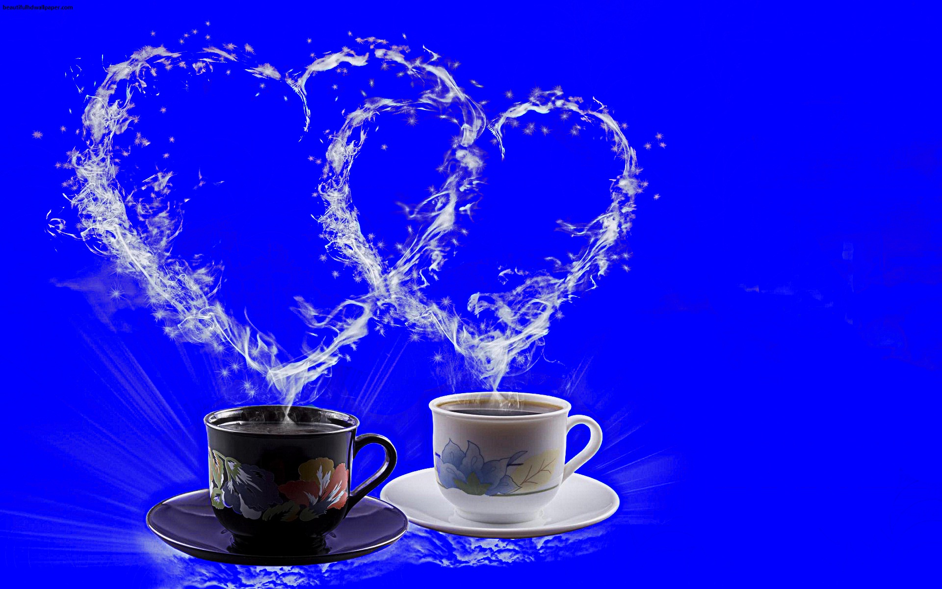 Morning Hot Coffee Smoke Heart Shape - Good Morning Coffee Hearts , HD Wallpaper & Backgrounds