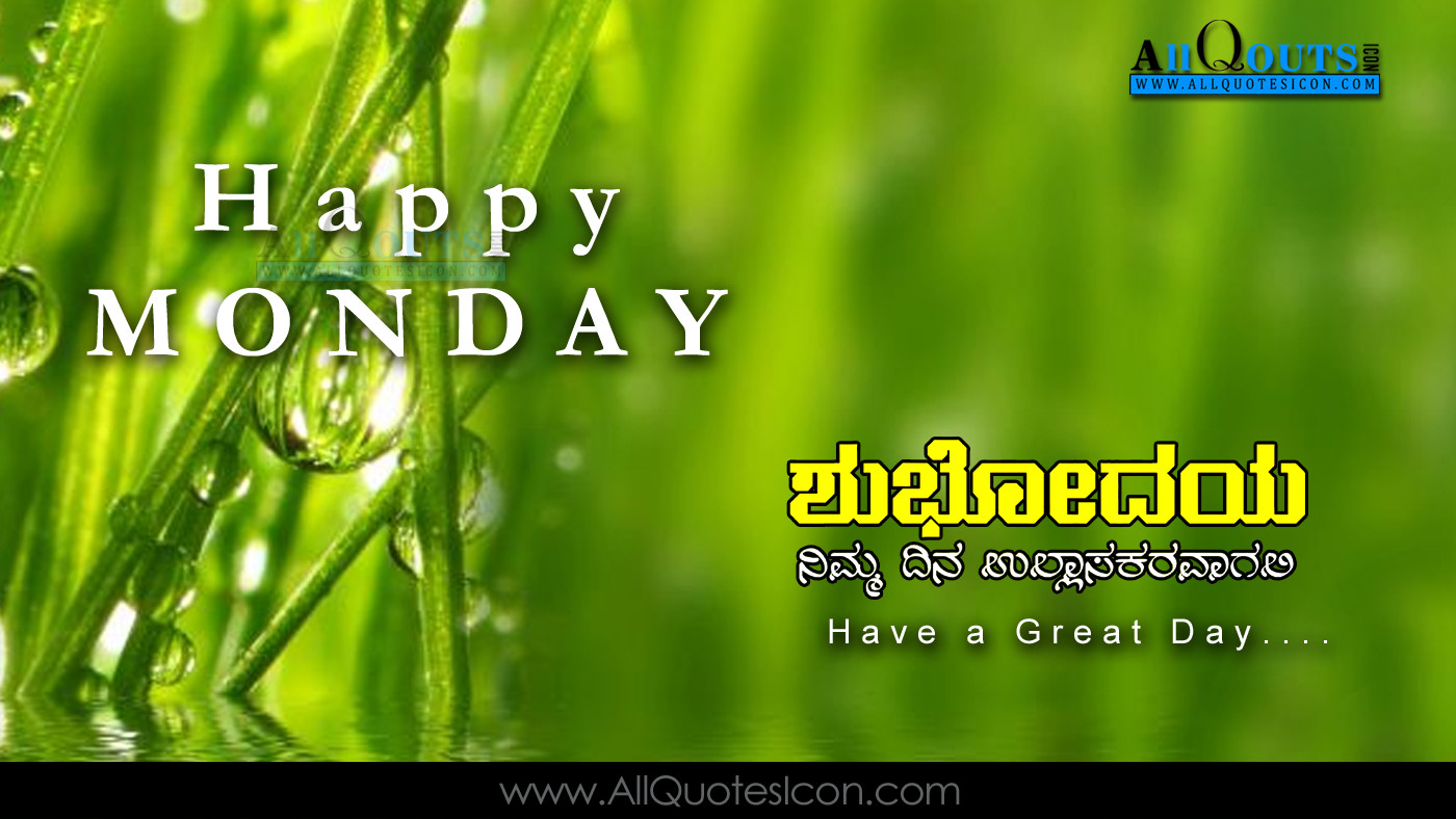 Happy Monday Quotes Images Best Kannada Good Morning - Hd Wallpapers 1080p Water Drop , HD Wallpaper & Backgrounds