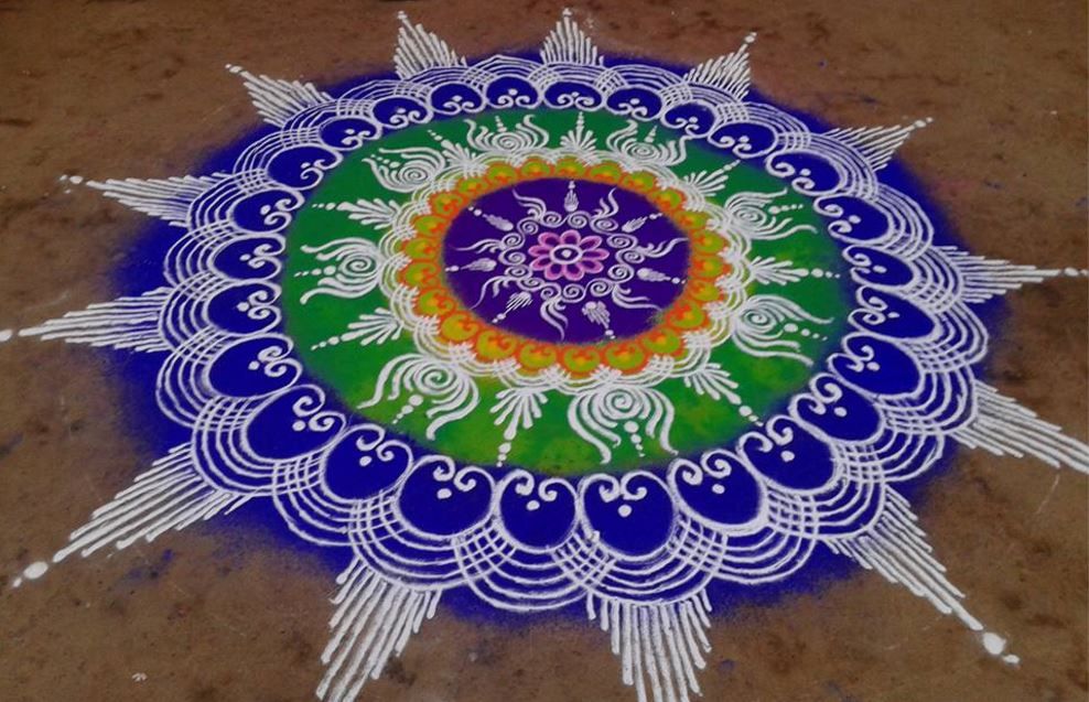 Sanskar Bharti Rangoli Designs - Sanskar Bharti Rangoli Design For Diwali , HD Wallpaper & Backgrounds