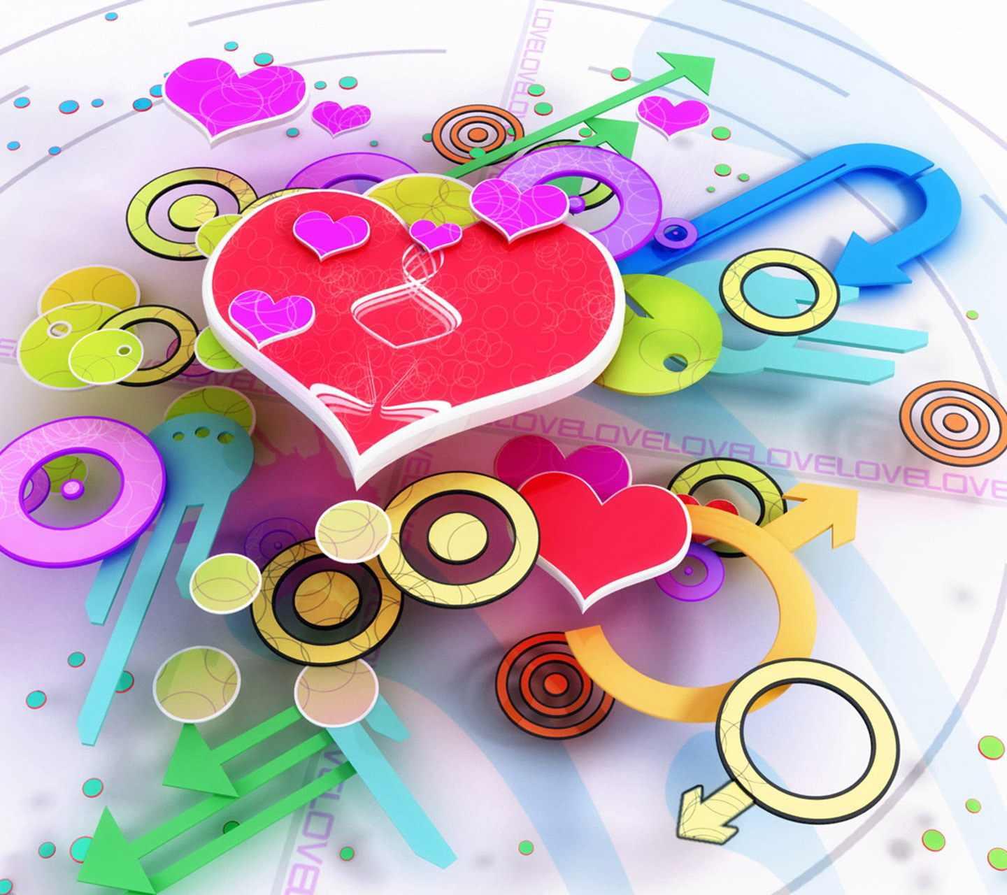 3d Animated Hearts For Mobile - Computer Wallpaper Desktop Background 3d , HD Wallpaper & Backgrounds