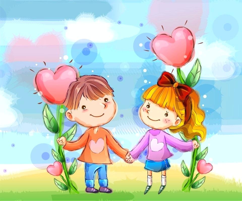 Hd Cute Cartoon Wallpaper For Mobile Free Love Couple - Lovely Pictures Cartoon , HD Wallpaper & Backgrounds