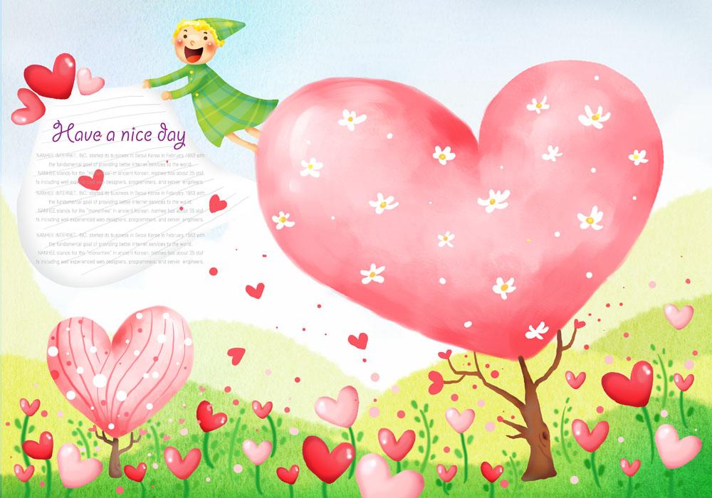 可爱卡通背景图片大全 - Happy Valentines Day Hearts , HD Wallpaper & Backgrounds