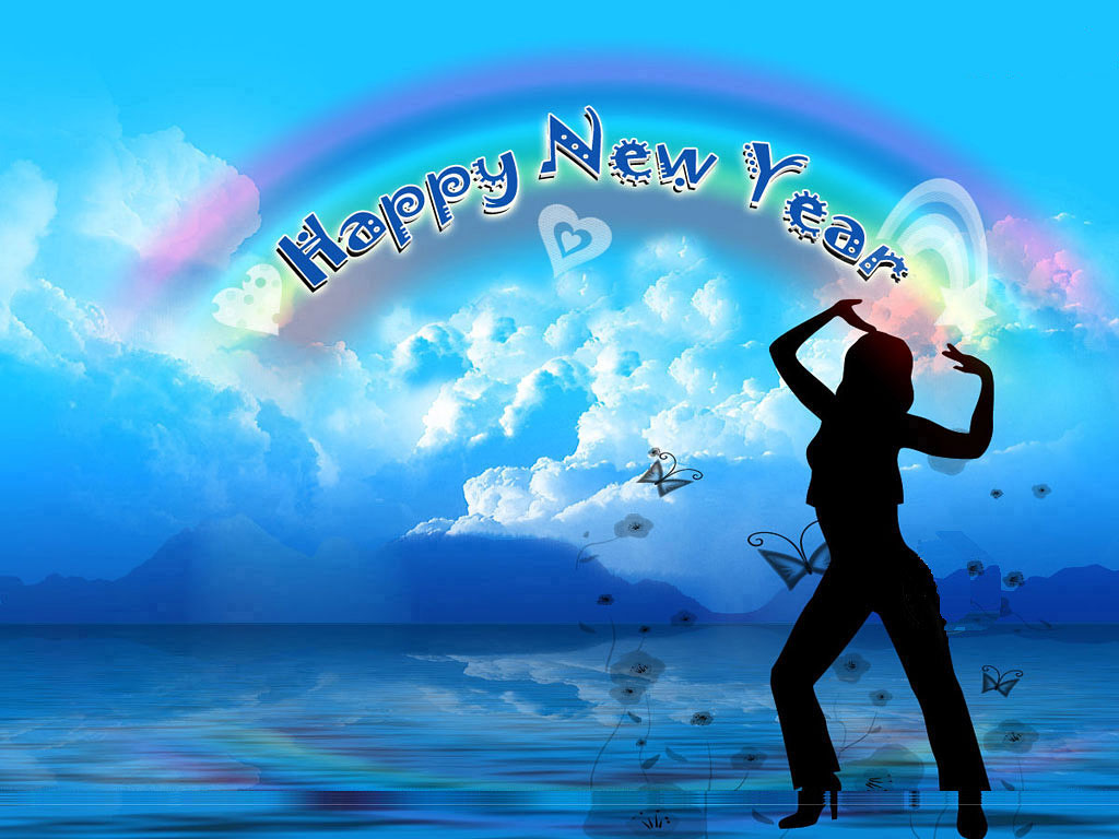 Mobile Animated New Year Screensavers - Happy New Year Rainbow , HD Wallpaper & Backgrounds