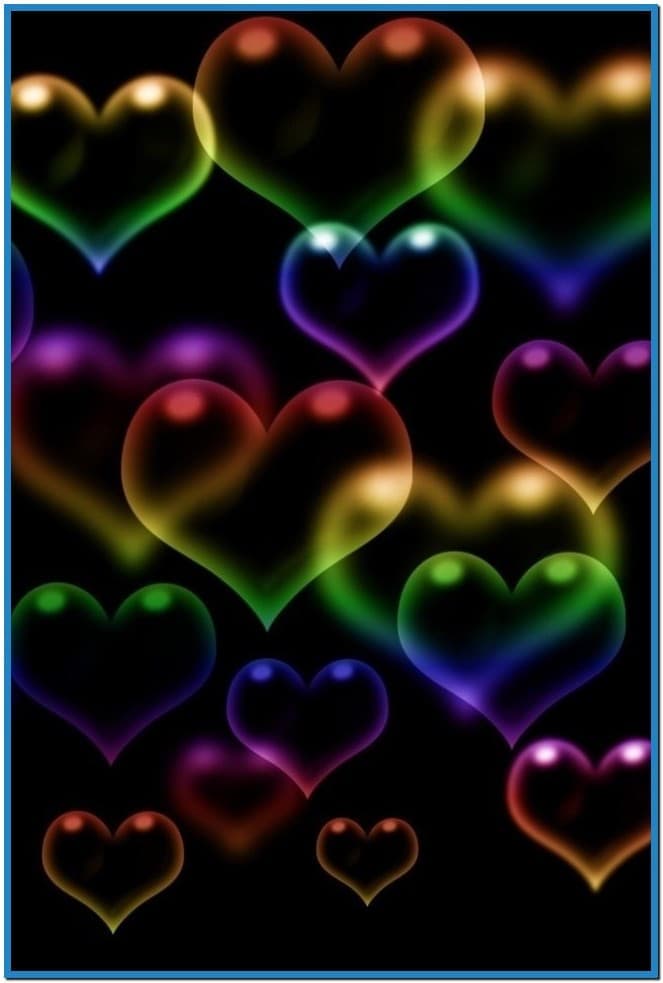 Wallpaper Screensavers For Cell Phones Google - Neon Colored Hearts Background , HD Wallpaper & Backgrounds