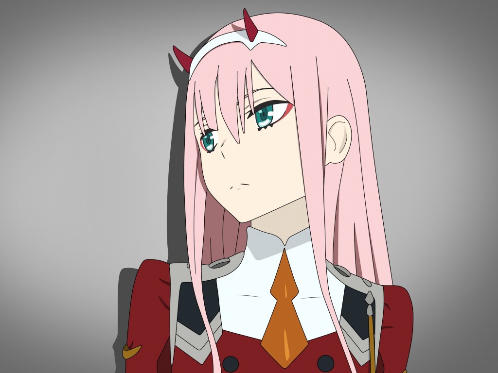 Desktop Wallpaper Curious Cute Zero Two Looking Away - Zero Two , HD Wallpaper & Backgrounds