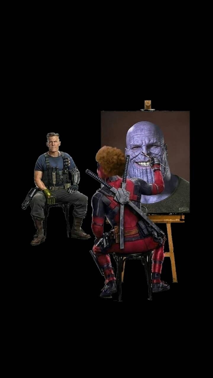 Deadpool Bob Ross Deadpool Bob Ross Wallpaper By Janpm - Deadpool Thanos , HD Wallpaper & Backgrounds