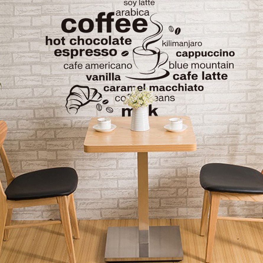Desain Wallpaper Dinding Cafe Design Rumah Sederhana - Cafe Wall Decoration , HD Wallpaper & Backgrounds