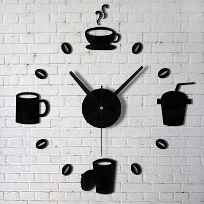 Jam Dinding Diy Giant Wall Clock Quartz Creative Design - Coffee Wall Clock , HD Wallpaper & Backgrounds