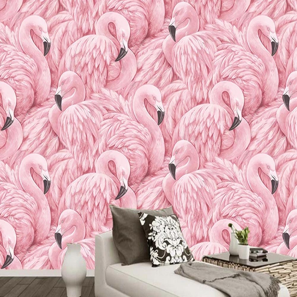 Flamingos Bird Animal Wallpaper Murals For Living Room - Papel Pintado Flamencos , HD Wallpaper & Backgrounds