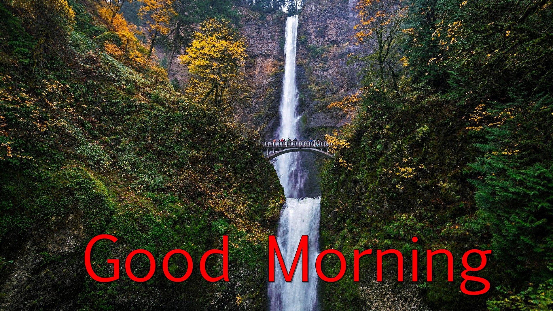 Good Morning Waterfall In Kashmir Hd Wallpapers - Multnomah Falls , HD Wallpaper & Backgrounds