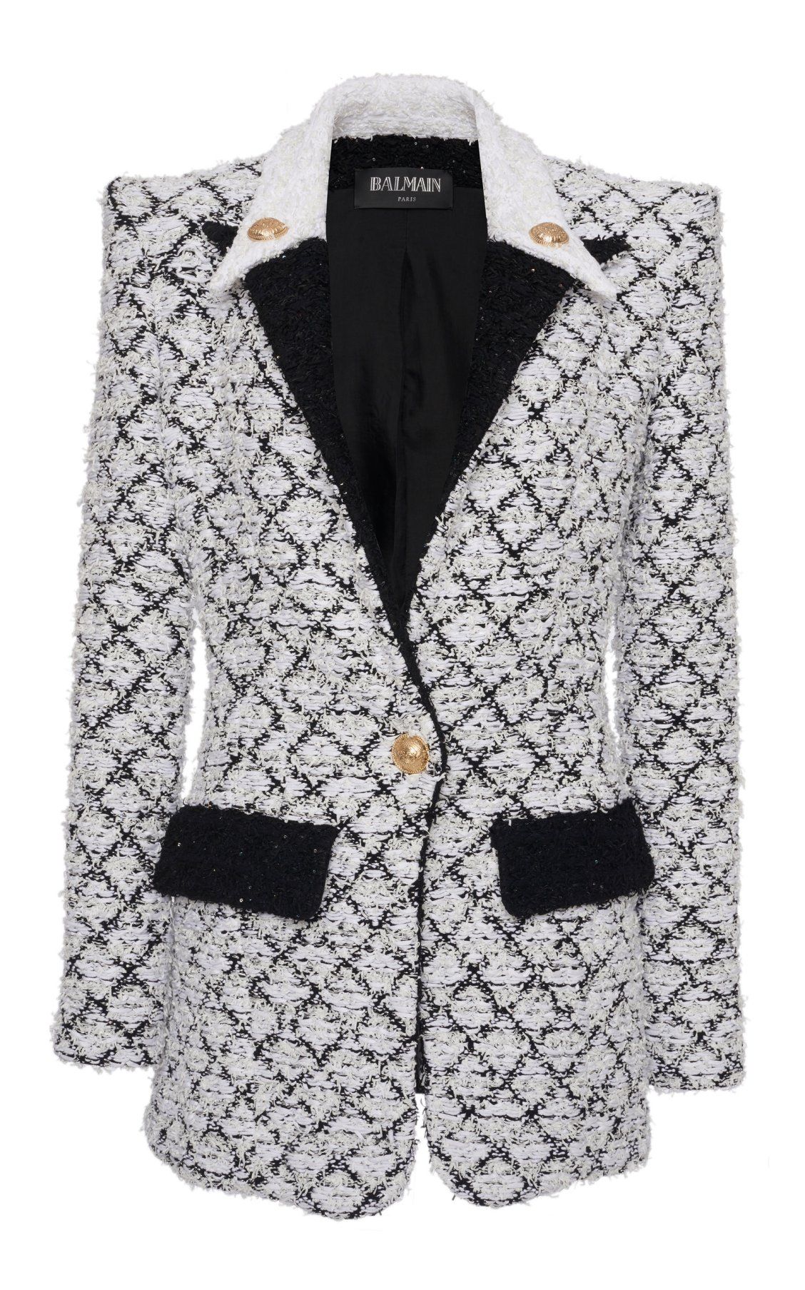 Diamond Monochromatic Tweed Jacket By Balmain Pf19 - Formal Wear , HD Wallpaper & Backgrounds