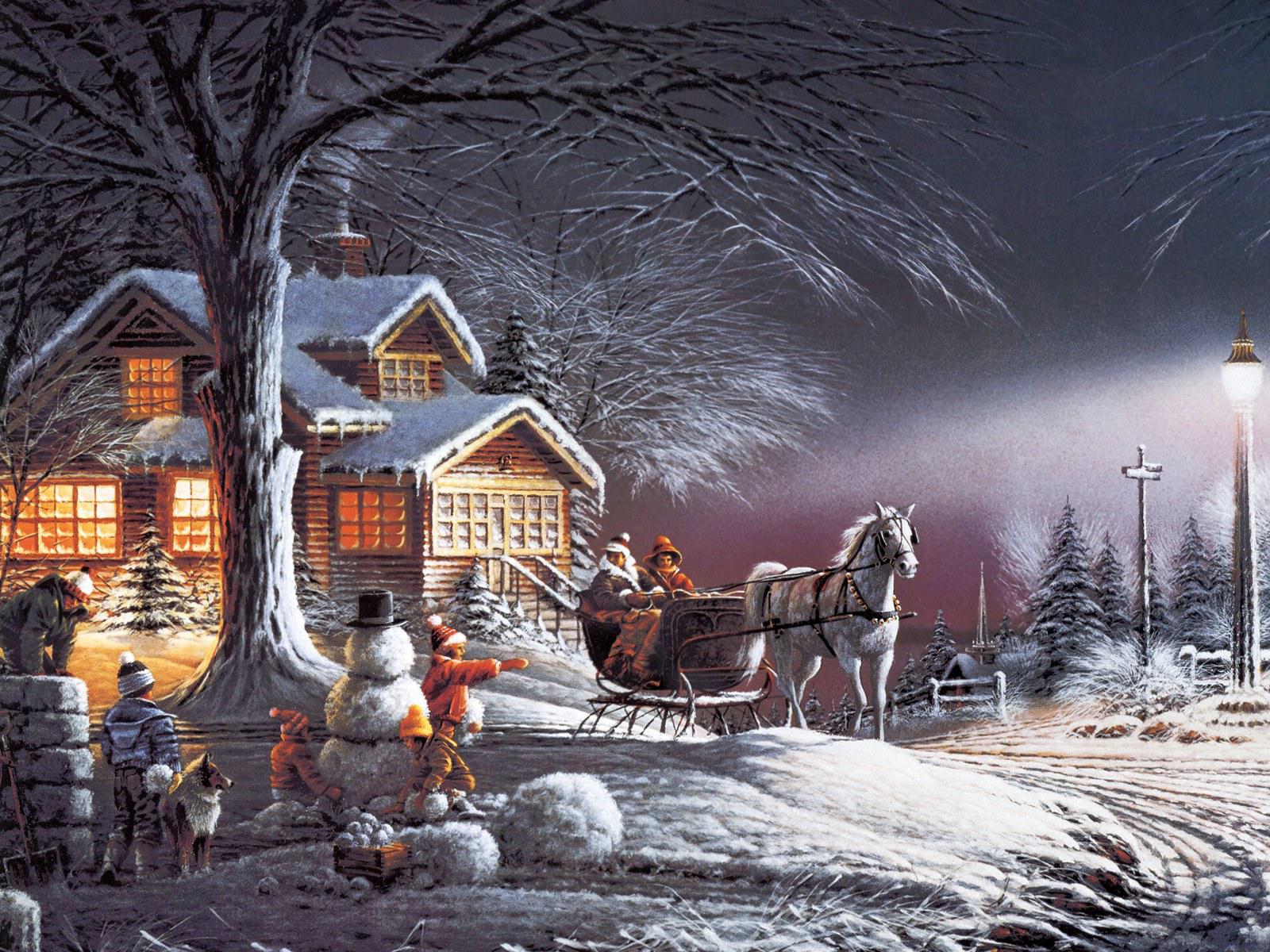Compre Eua Hot Venda De Pintura A Óleo Impressão Sobre - Winter Wonderland , HD Wallpaper & Backgrounds
