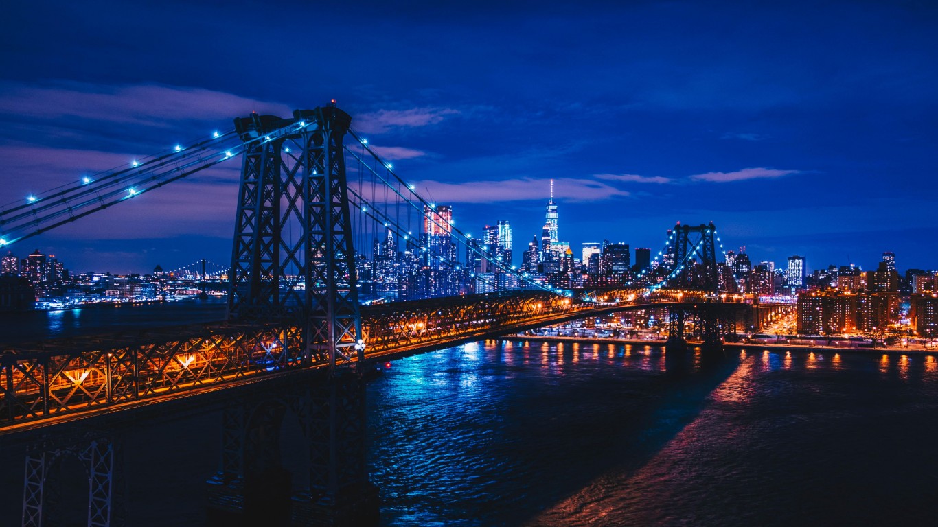 New York, Usa, Night City, Bridge - 4k New York Night , HD Wallpaper & Backgrounds