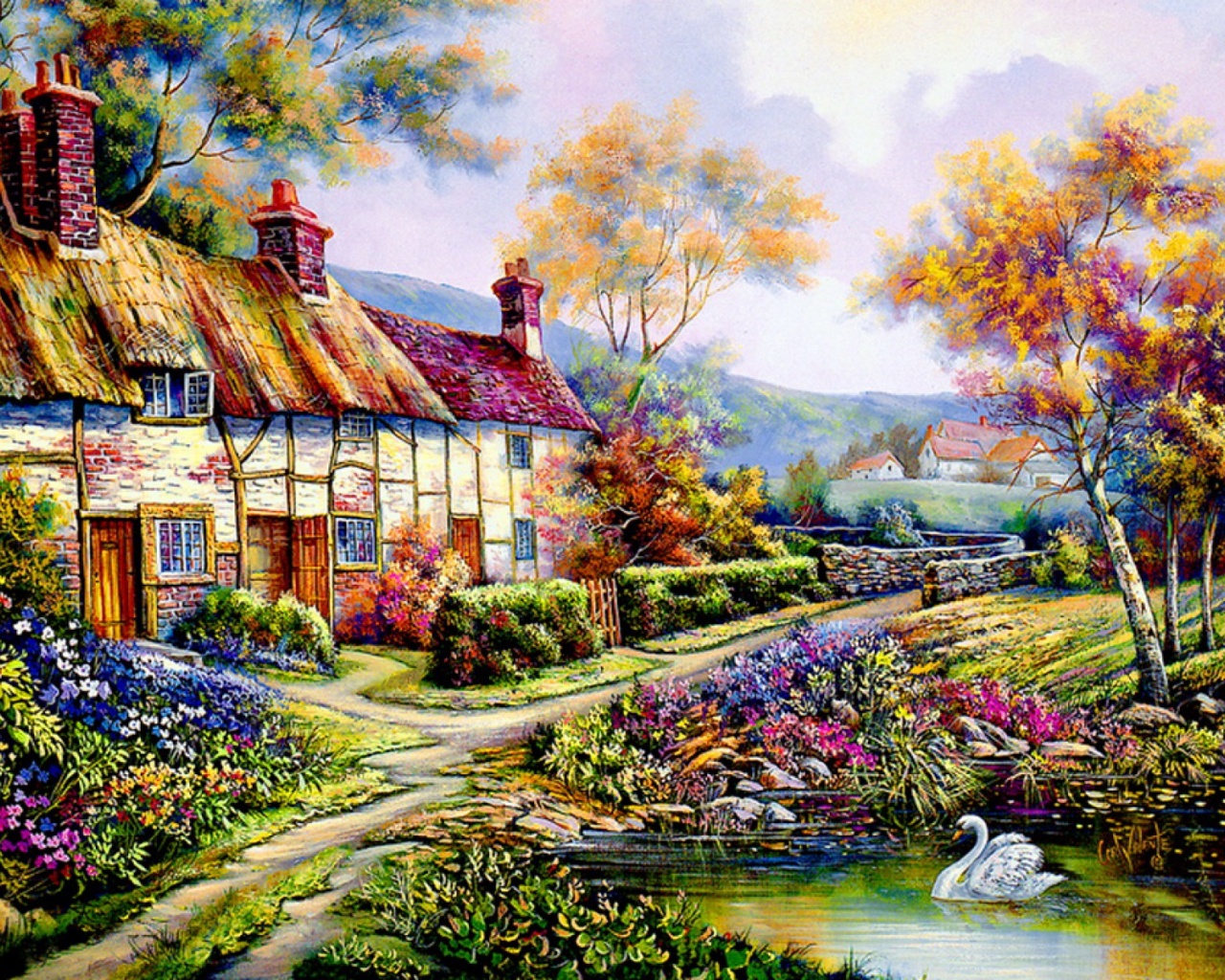 Cottage In The Countryside 823703 Hd Wallpaper Backgrounds