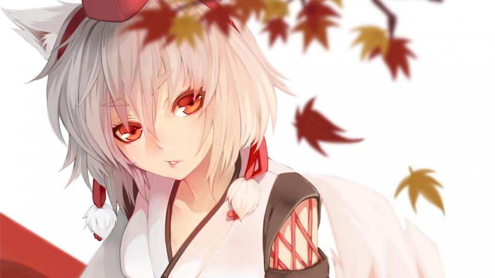 Anime Girls Anime Wolf Girls Touhou Inubashiri Kitsune White