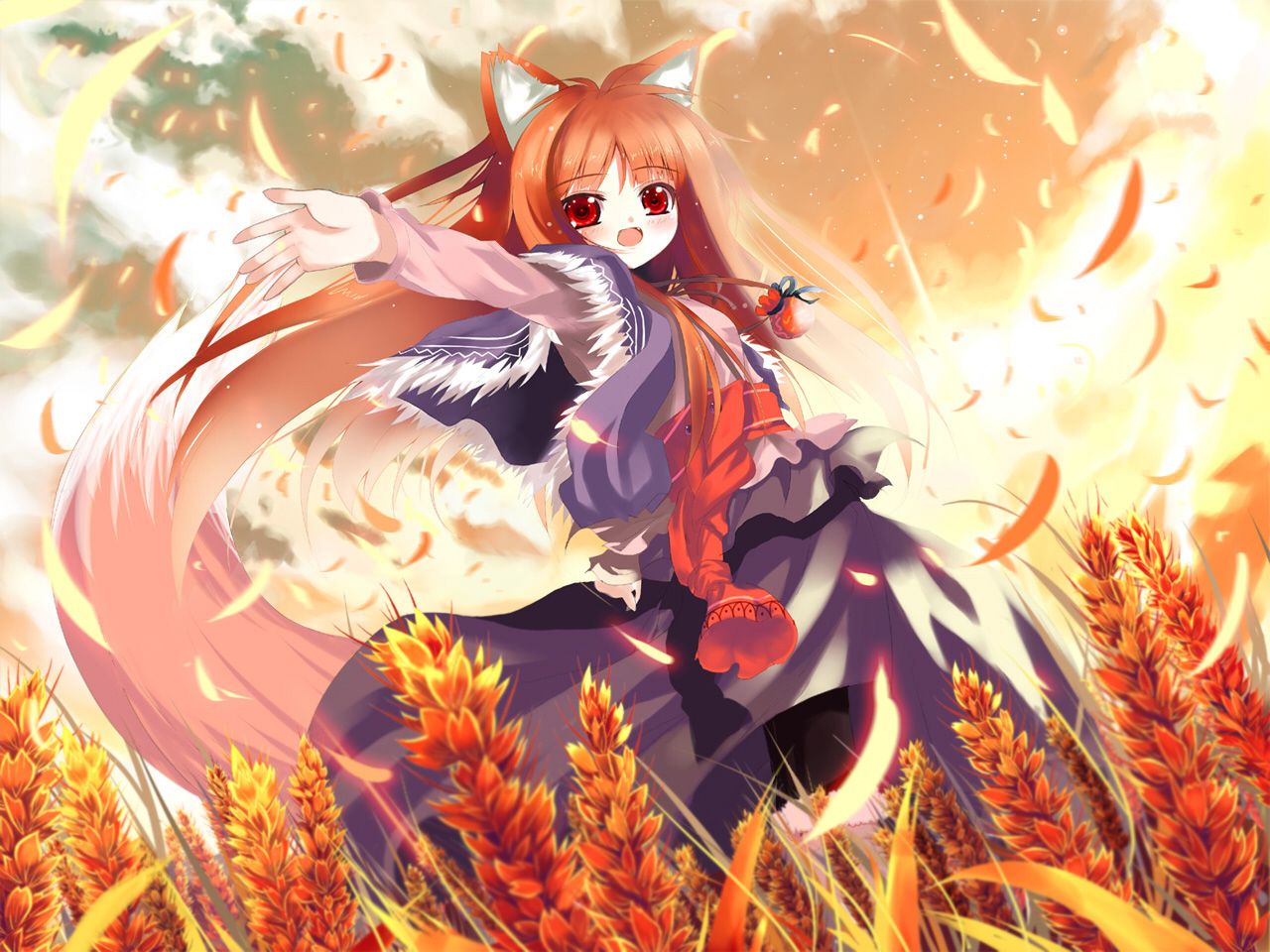 Spice And Wolf - Spice And Wolf Fall , HD Wallpaper & Backgrounds