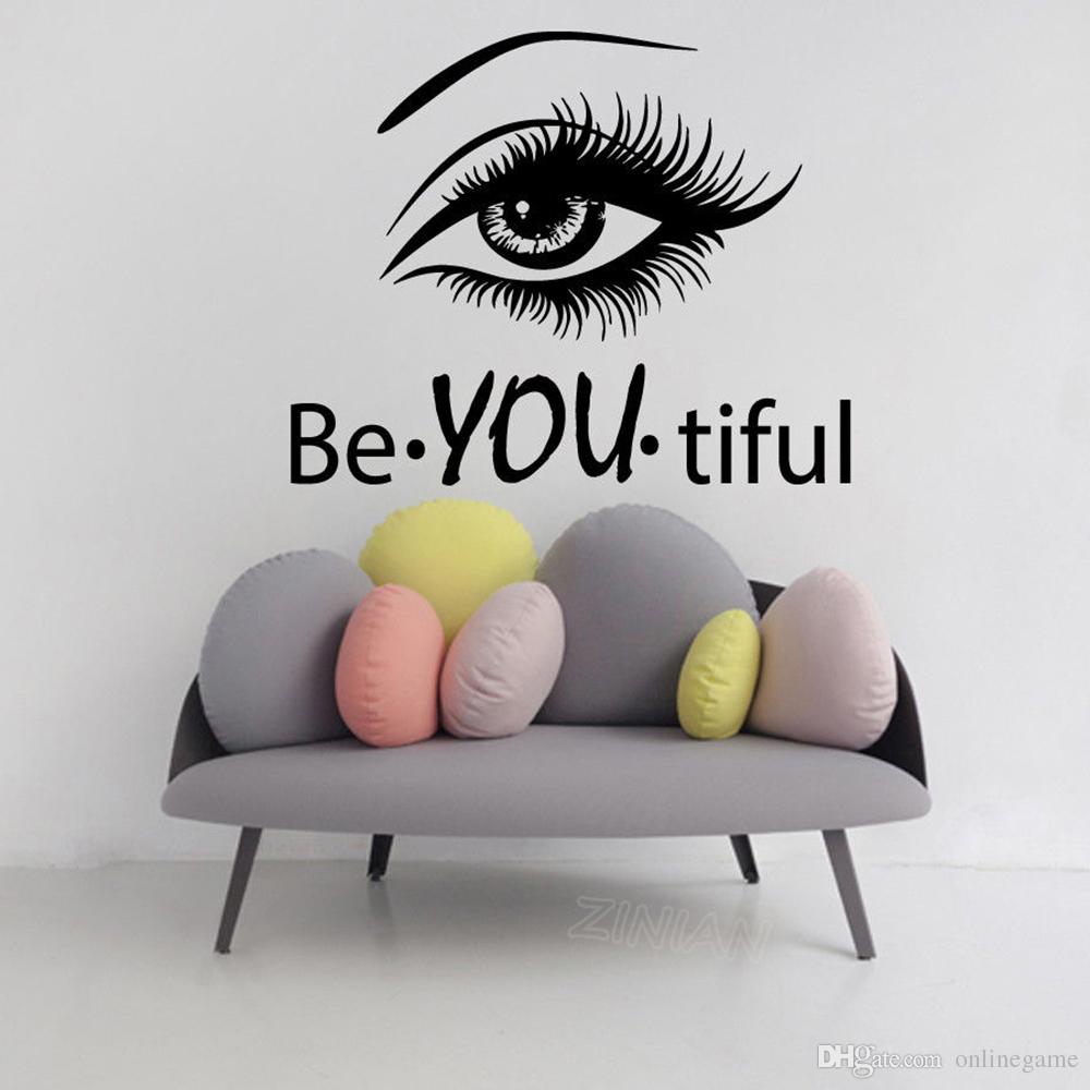 New Eye Eyelashes Wall Decal Vinyl Home Wall Sticker - Beauty Names For Salon , HD Wallpaper & Backgrounds