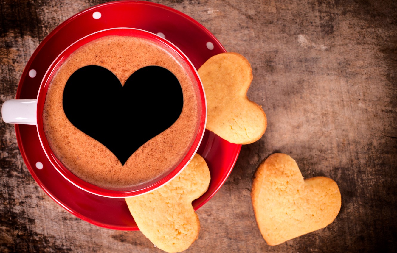 Photo Wallpaper Love, Heart, Coffee, Cup, Love, Dessert, - Coffee Heart Love Sweet , HD Wallpaper & Backgrounds
