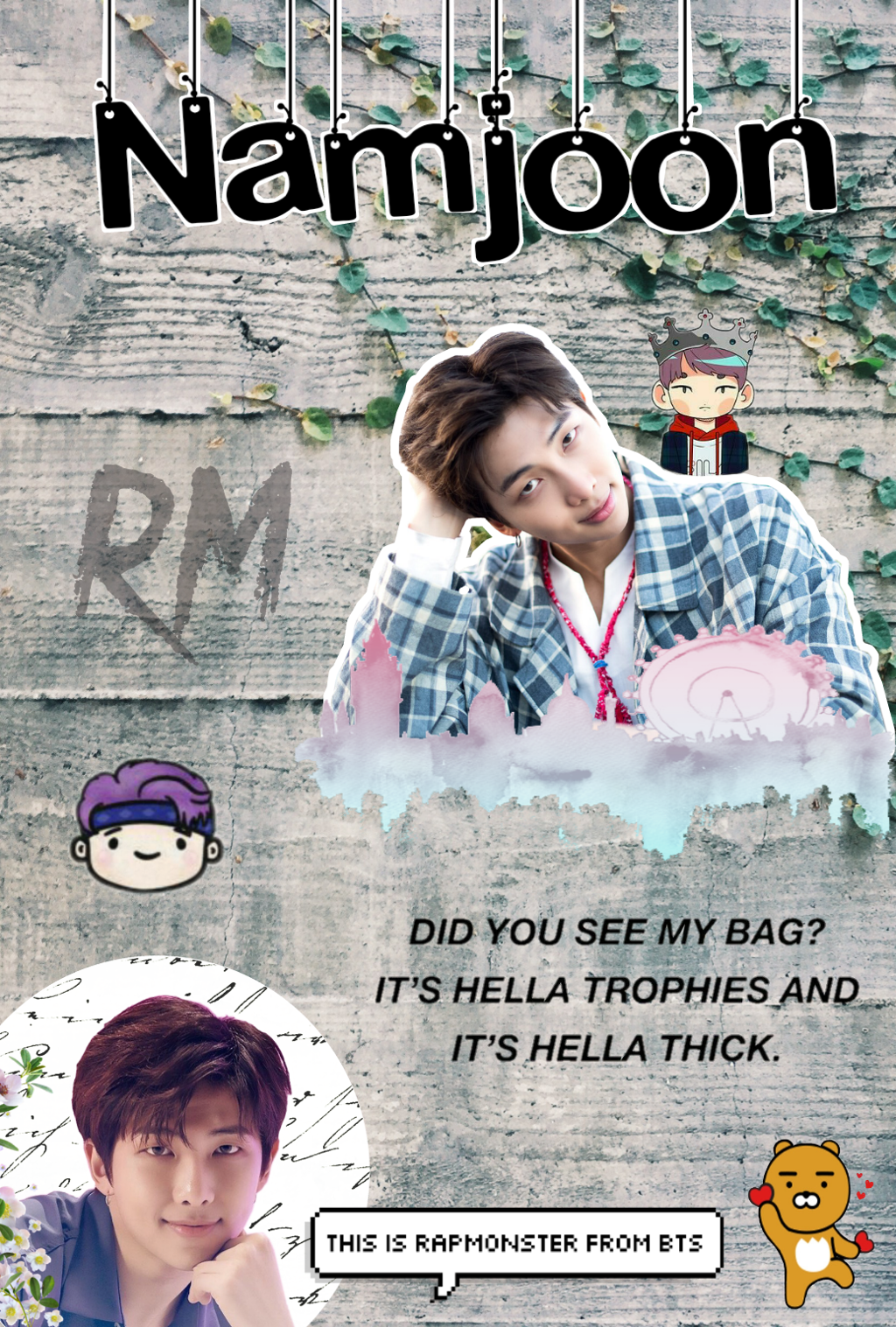 #rm #wallpaper #bts #namjoon #kpop Oppa - Poster , HD Wallpaper & Backgrounds