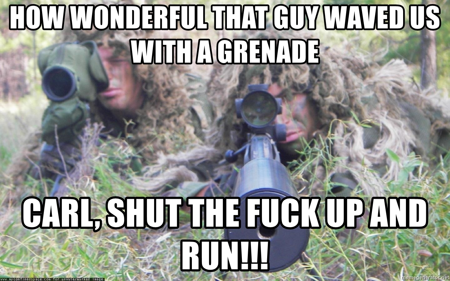 How Wonderful That Guy Waved Us With A Grenade Carl, - Airsoft Happy Birthday Meme , HD Wallpaper & Backgrounds