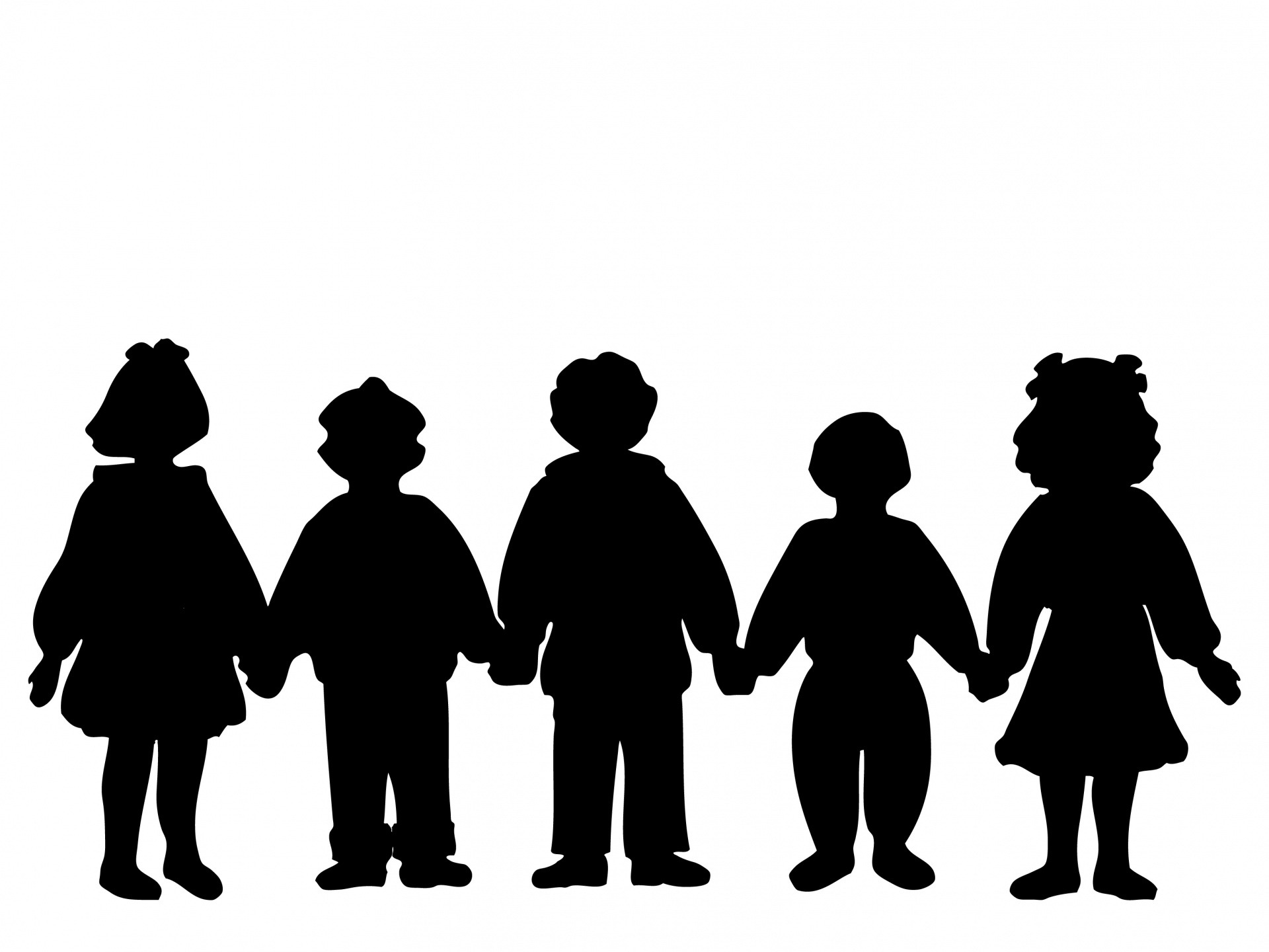 Children Kids Boy Free Picture - Kids Holding Hands Silhouette , HD Wallpaper & Backgrounds