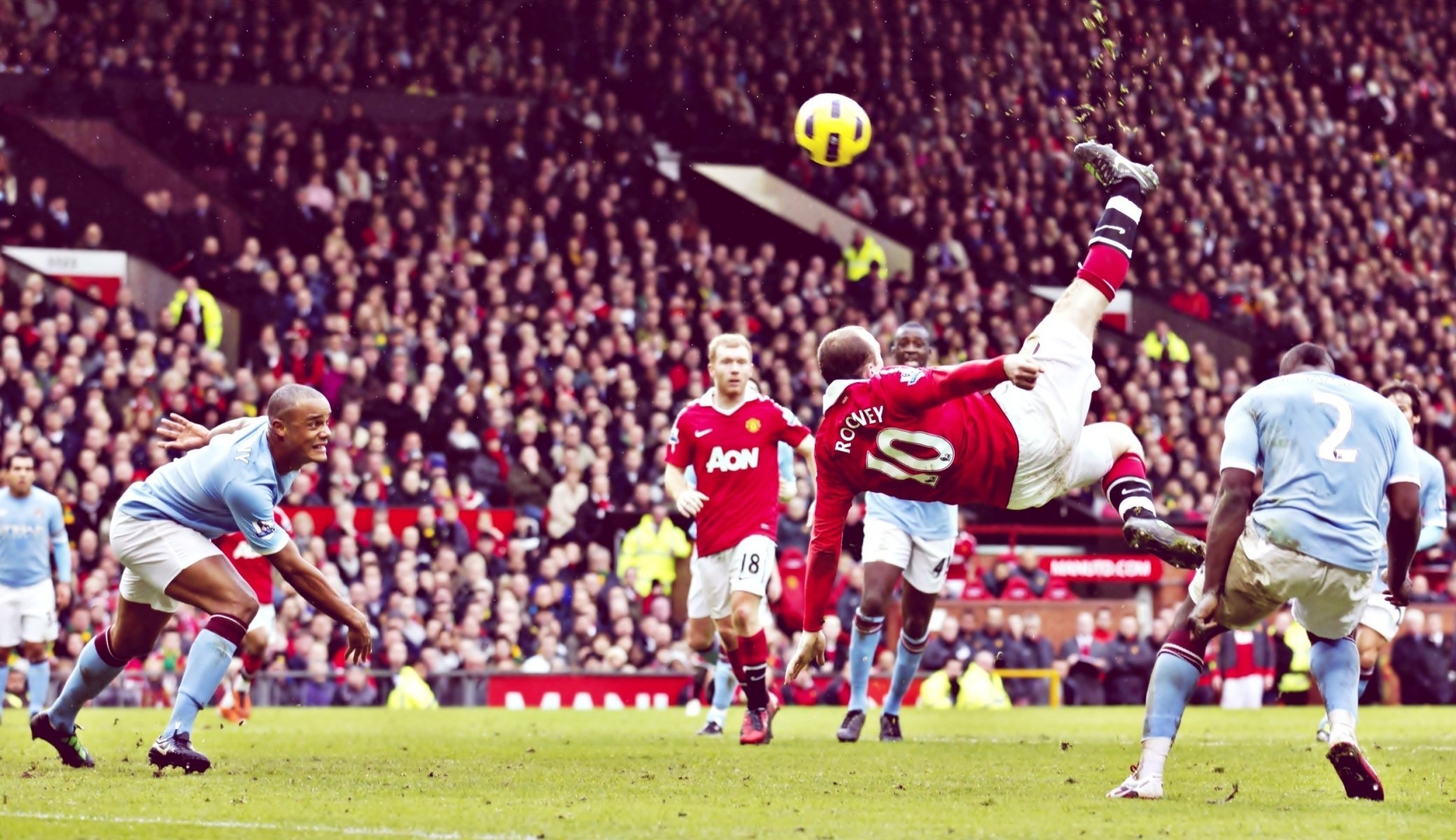 Manchester United Manchester City Rooney Ball Goal - Rooney Bicycle Kick , HD Wallpaper & Backgrounds