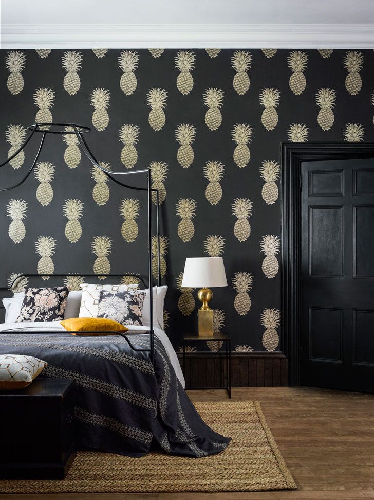 Sanderson Wallpaper Clearance - Gold Pineapple Themed Room , HD Wallpaper & Backgrounds
