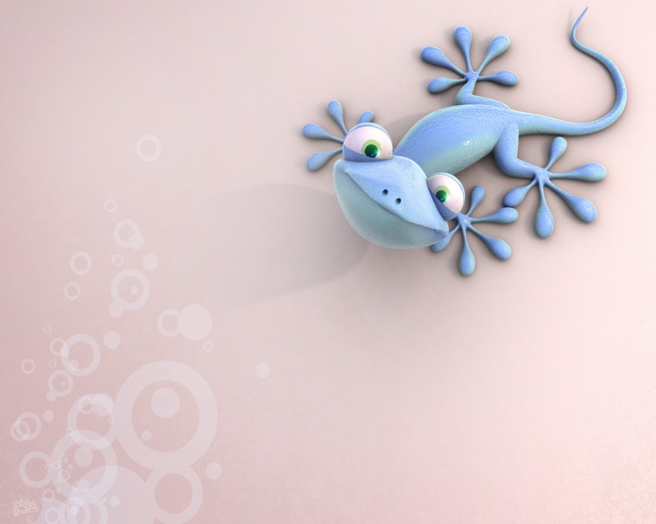 3d Animais Engraçados 2 17 Papel De Parede - Gecko , HD Wallpaper & Backgrounds
