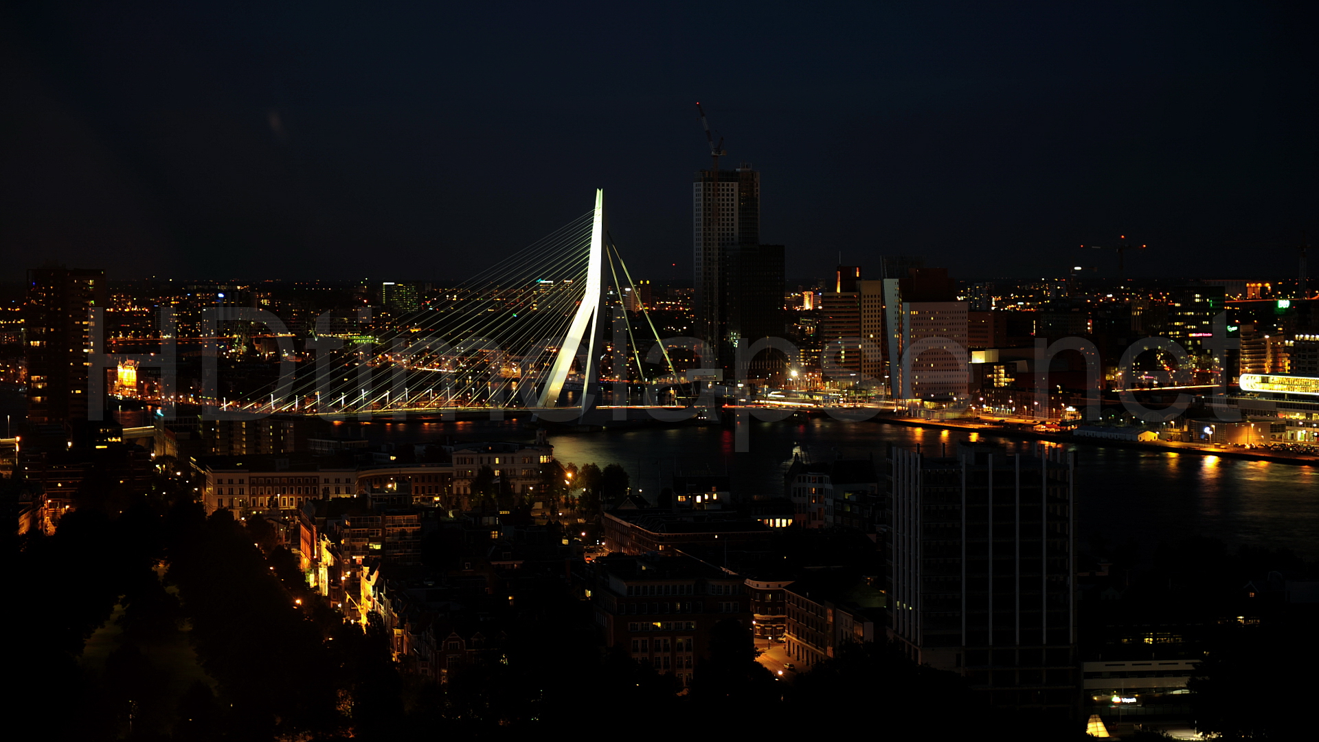 Panorama, Skyscrapers, Erasmus Bridge, Nieuwe Maas - Rotterdam , HD Wallpaper & Backgrounds