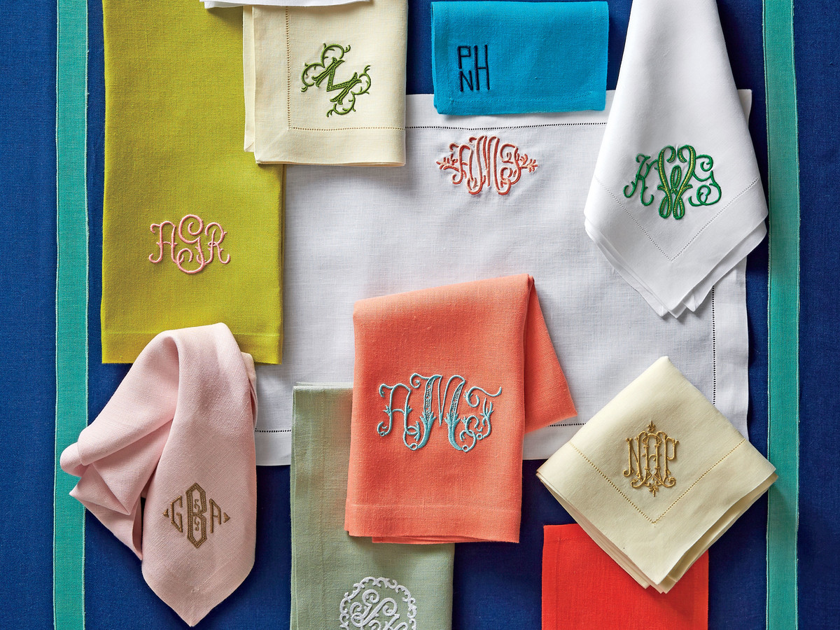 How To Monogram With A Double Name - Monogrammed Dinner Napkins , HD Wallpaper & Backgrounds