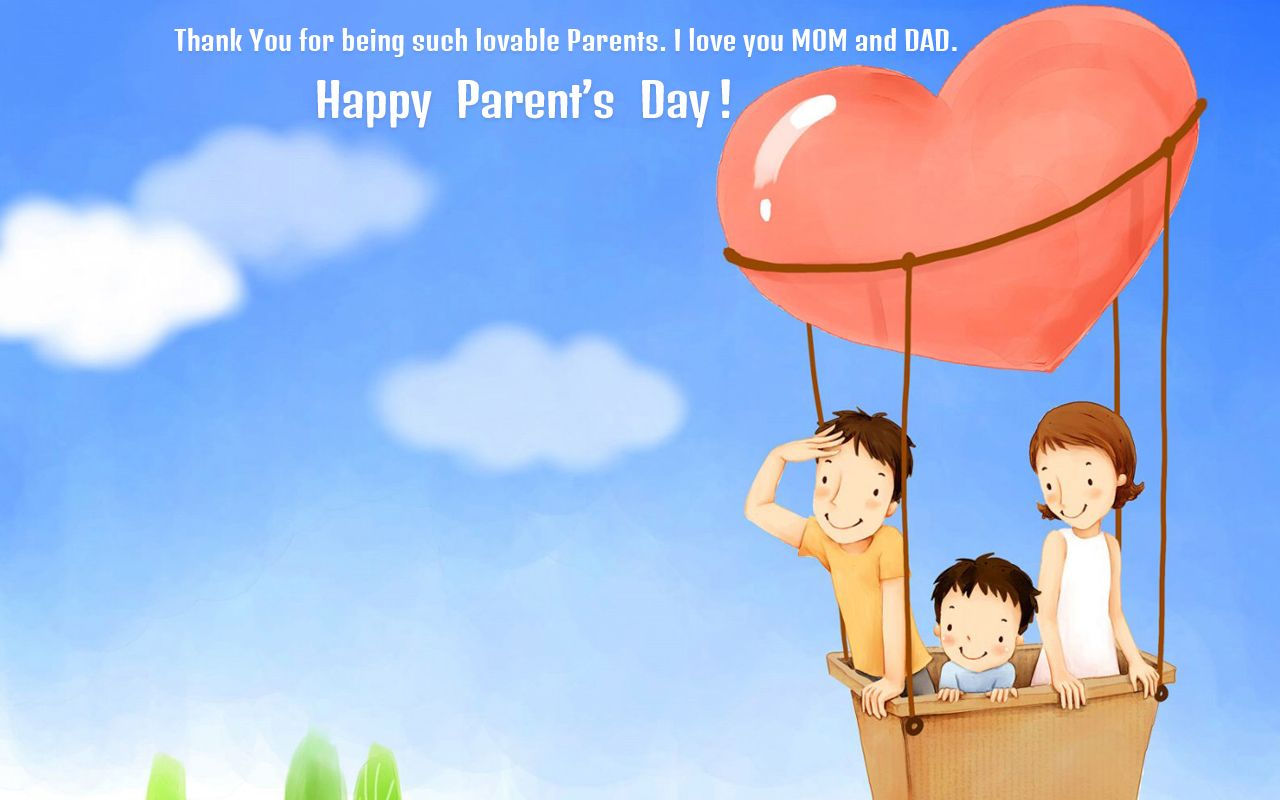 Happy Parents Day Heart Family Images Whats App - Cartoon Images Hd With Quotes , HD Wallpaper & Backgrounds
