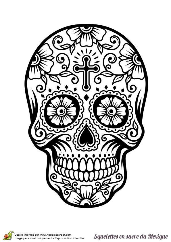 Dessin Tete De Mort Coloriage T Te De Mort Mexicaine - Calavera Mexicana Tattoo Design , HD Wallpaper & Backgrounds