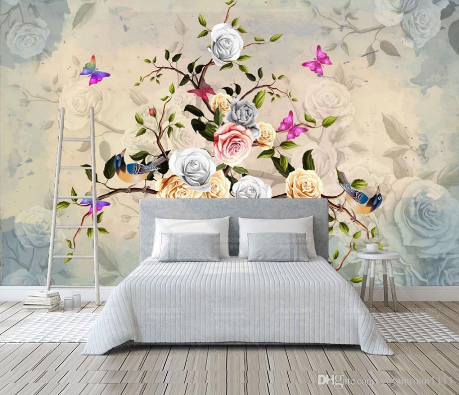 Custom Rose Wallpaper 3d Modern Kids Room Wallpapers - Papel De Parede Moderno 3d , HD Wallpaper & Backgrounds