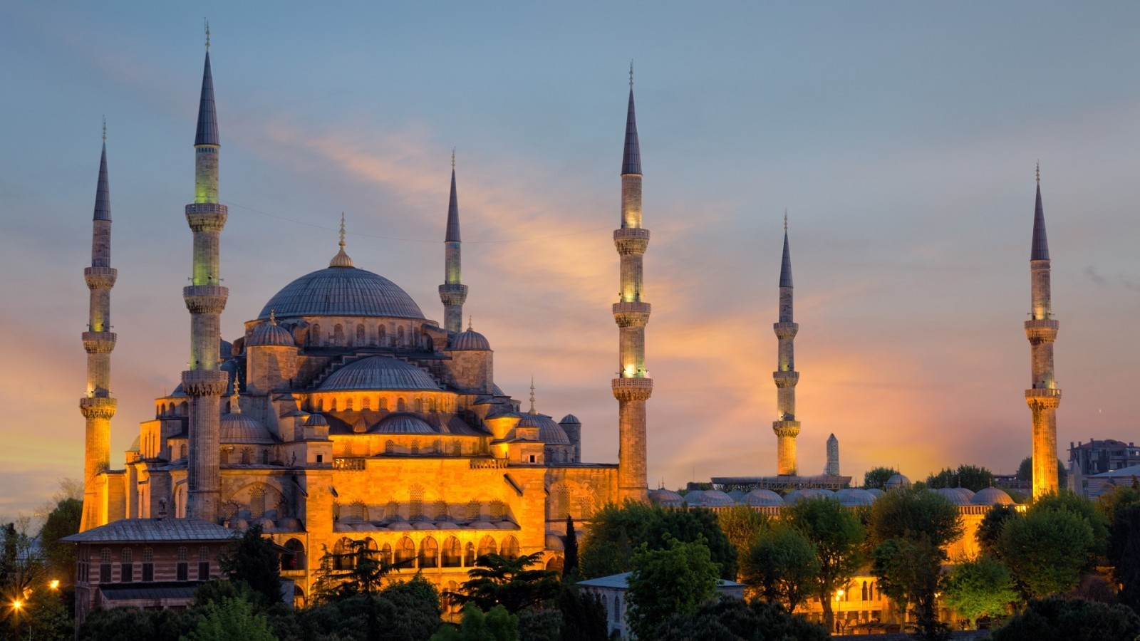 Sultan Ahmed, Evening, Istanbul - Sultan Ahmed Mosque , HD Wallpaper & Backgrounds